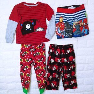 Bulk Lot(4) Boys 2T/3T Marvel Swim Short Mickey PJ-Bottoms Wonderkids LSL Top